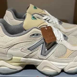 New Balance 9060 Beige Gray Chunky Sneakers