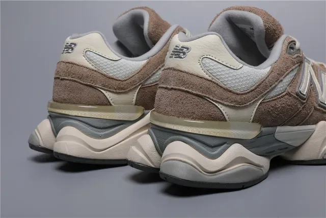 New Balance 9060 Chaussures Lifestyle Marron en Daim et Maille 2