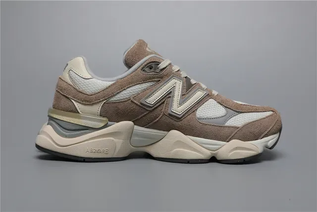 New Balance 9060 Chaussures Lifestyle Marron en Daim et Maille 8