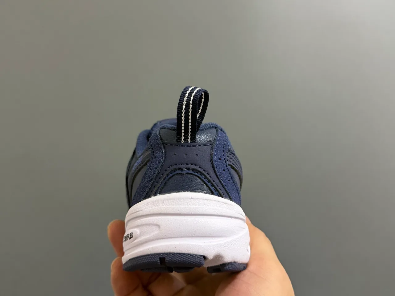 New Balance 9060 Gray Navy Midsole Multi-Panel Upper Chunky Sneakers 10
