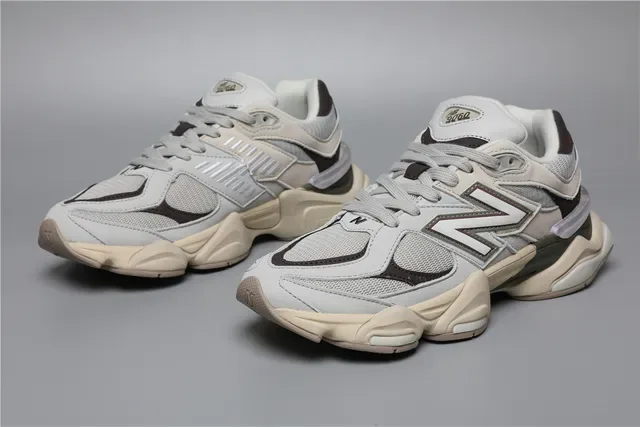 New Balance 9060 Chaussures Lifestyle Gris Clair Marron 5