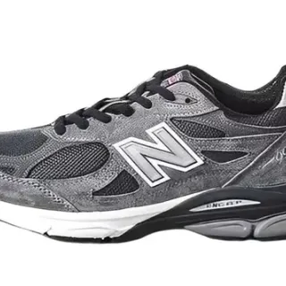 New Balance 990 Charcoal Gray Mesh-Suede Running Shoes