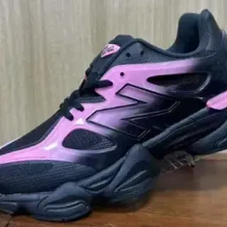 New Balance Black Pink Sole Gradient Overlay Chunky Sneakers