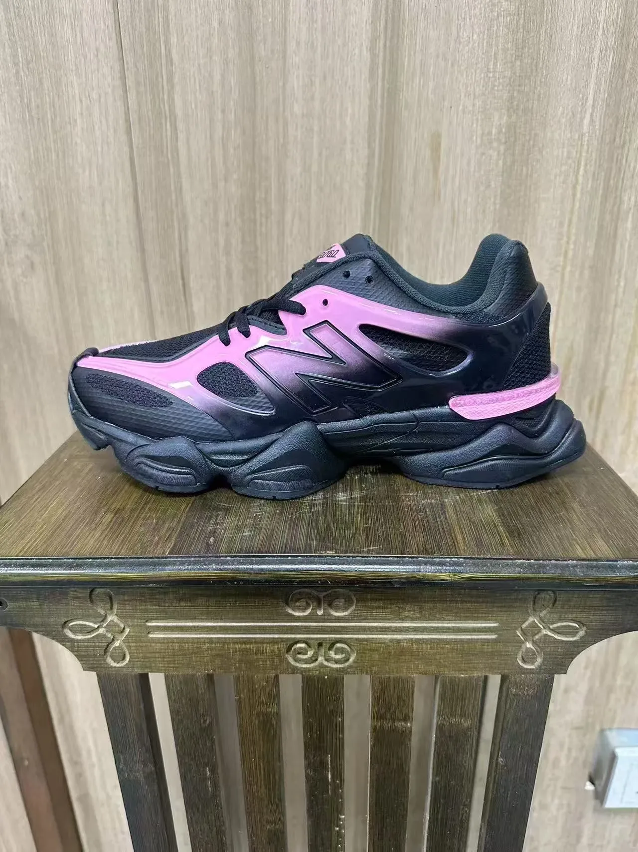 New Balance Black Pink Sole Gradient Overlay Chunky Sneakers 3
