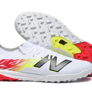 New Balance White Red Knit Upper Outsole Turf Soccer Shoes