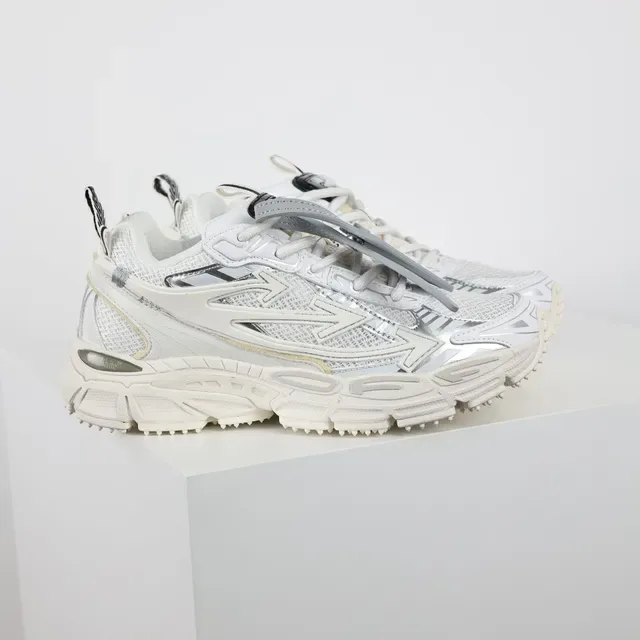 New Balance Branco Prata Tênis Chunky com Solado Multicamadas Malha e Superposição Sintética 3