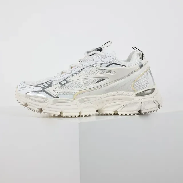 New Balance Branco Prata Tênis Chunky com Solado Multicamadas Malha e Superposição Sintética 9