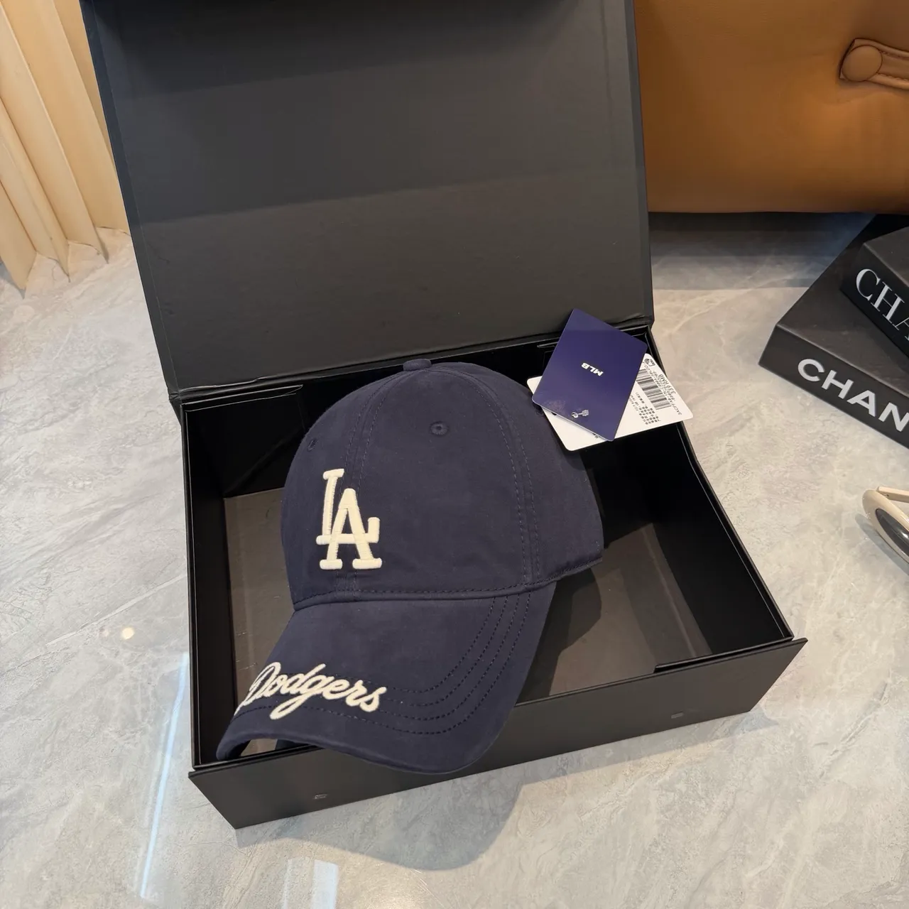 New Era Casquette de baseball Navy White structurée avec logo brodé 6