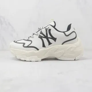 New Era White Black Leather-Like Upper NY Logo Chunky Sneakers