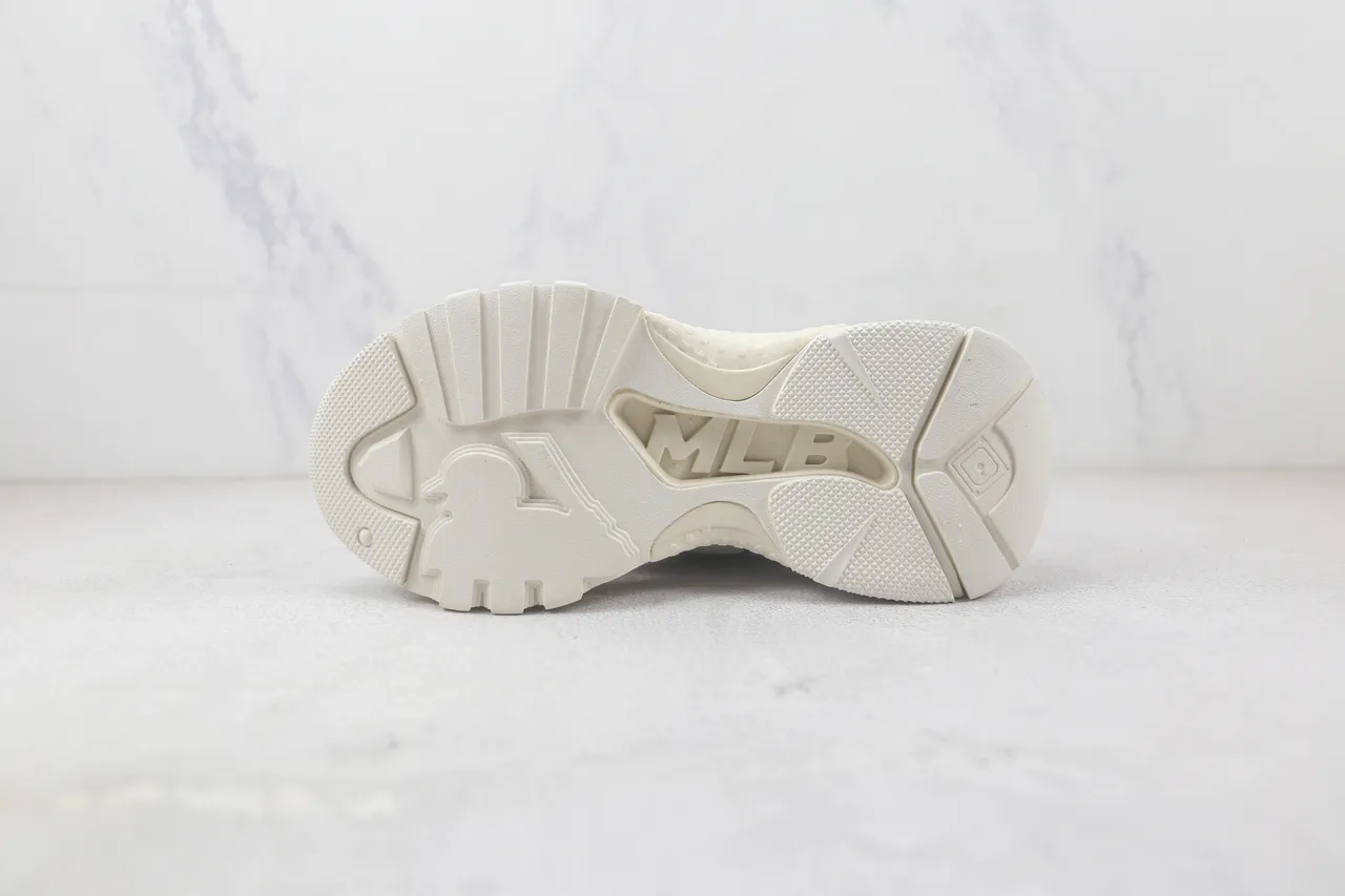 New Era Chaussures Blanches Noires Avec Tige En Cuir Imité NY Logo Sneakers à Semelle Épaisse 8