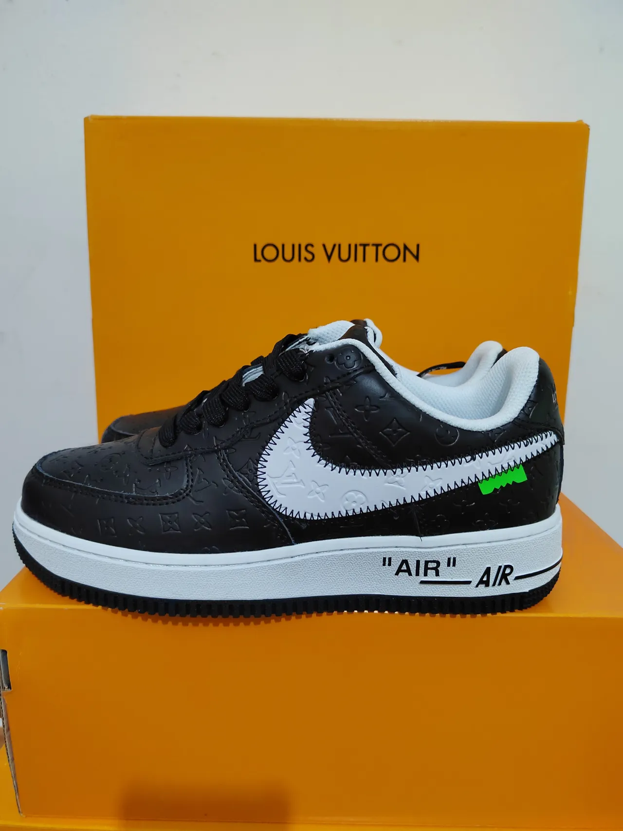Nike Air Force 1 Black Monogram Zip-Tape Lifestyle Sneakers 2