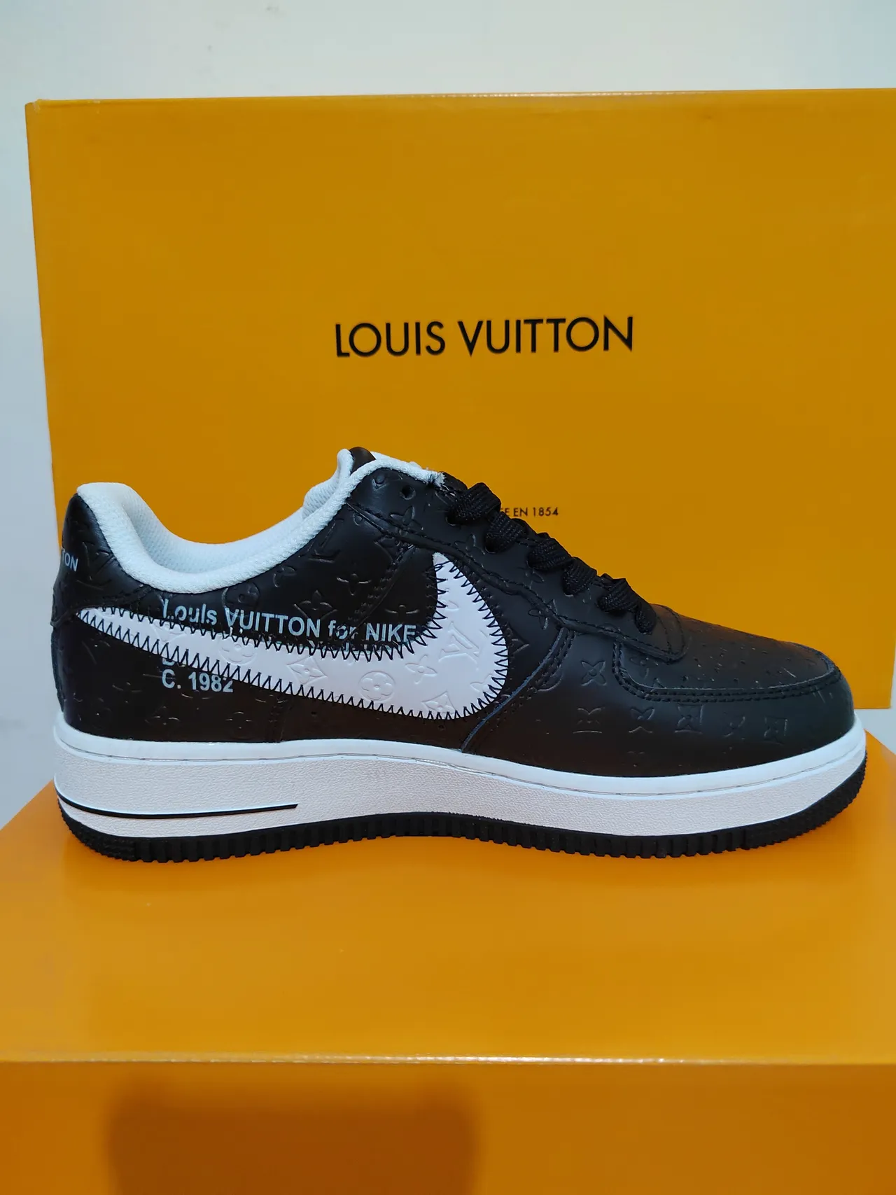 Nike Air Force 1 Black Monogram Zip-Tape Lifestyle Sneakers 3