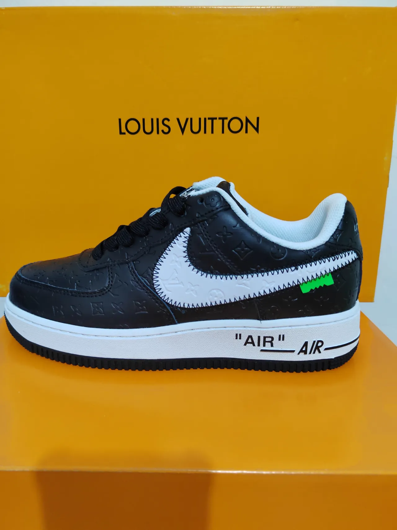 Nike Air Force 1 Black Monogram Zip-Tape Lifestyle Sneakers 4