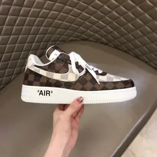 Nike Air Force 1 Checkerboard Brown Beige Lifestyle Sneakers