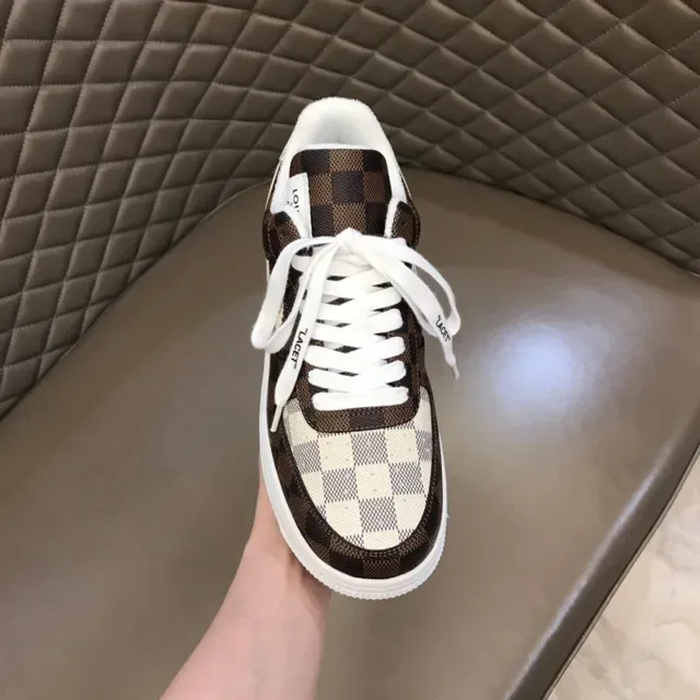 Nike Air Force 1 Checkerboard Brown Beige Lifestyle Sneakers 4