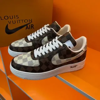 Nike Air Force 1 Damier Check 棕色米色生活方式运动鞋