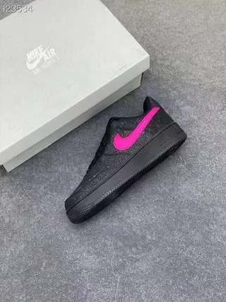 Nike Air Force 1 Glitter Black Pink Lifestyle Sneakers 7