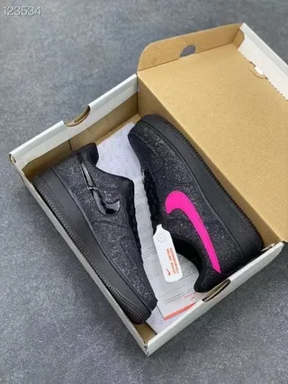Nike Air Force 1 Glitter Black Pink Lifestyle Sneakers 9