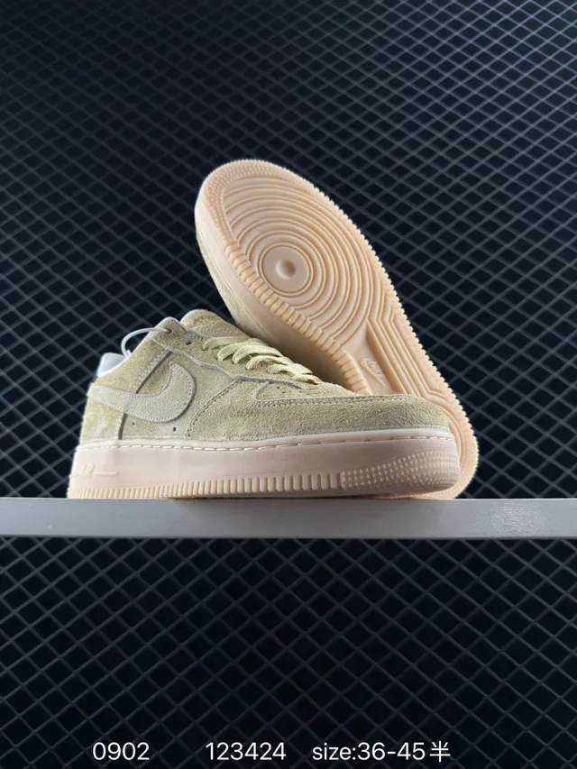Nike Air Force 1 Low Beige Suede Lifestyle Sneakers 6