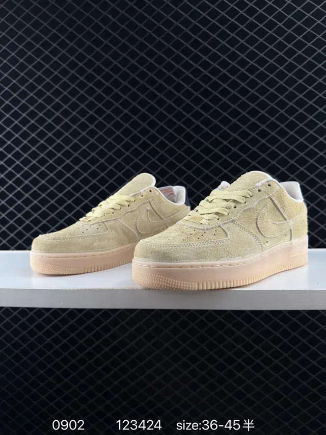 Nike Air Force 1 Low Beige Suede Lifestyle Sneakers 7