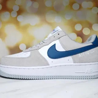 Nike Air Force 1 Low Gray and Navy Lifestyle Sneakers