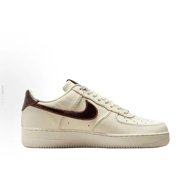 Nike Air Force 1 Low Off-White Burgundy Suede Lifestyle Sneakers 6