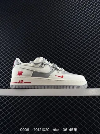Nike Air Force 1 Low Off-White Gray Red Lifestyle Sneakers 2