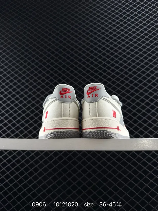 Nike Air Force 1 Low Off-White Gray Red Lifestyle Sneakers 4