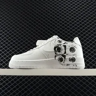 Nike Air Force 1 Low सफेद काला ग्राफिटी लाइफस्टाइल स्नीकर