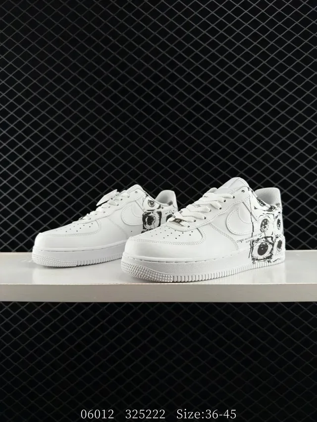 Nike Air Force 1 Low White Black Graffiti Lifestyle Sneakers 2