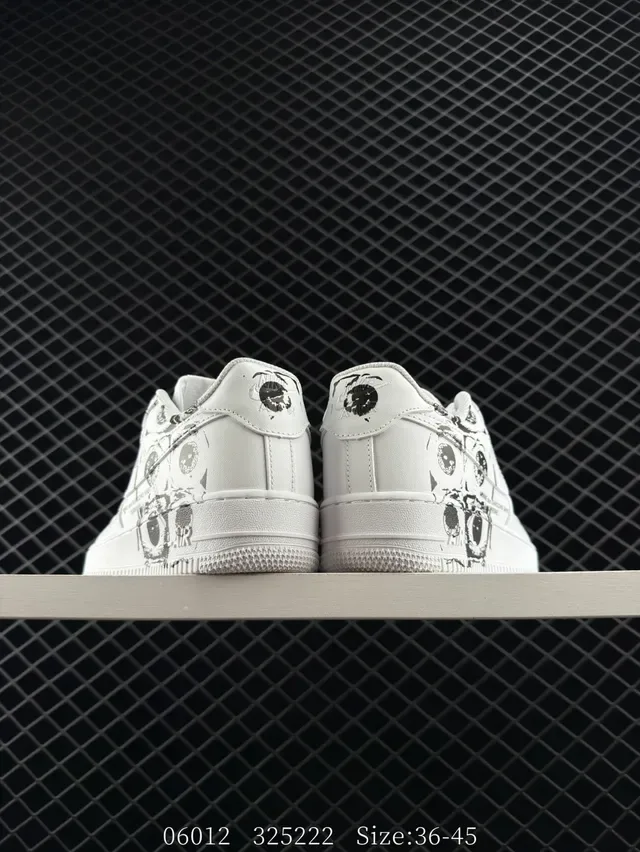 Nike Air Force 1 Low White Black Graffiti Lifestyle Sneakers 3