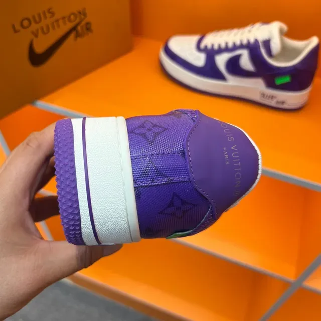 Nike Air Force 1 Purple and White Monogram Lifestyle Sneakers 2