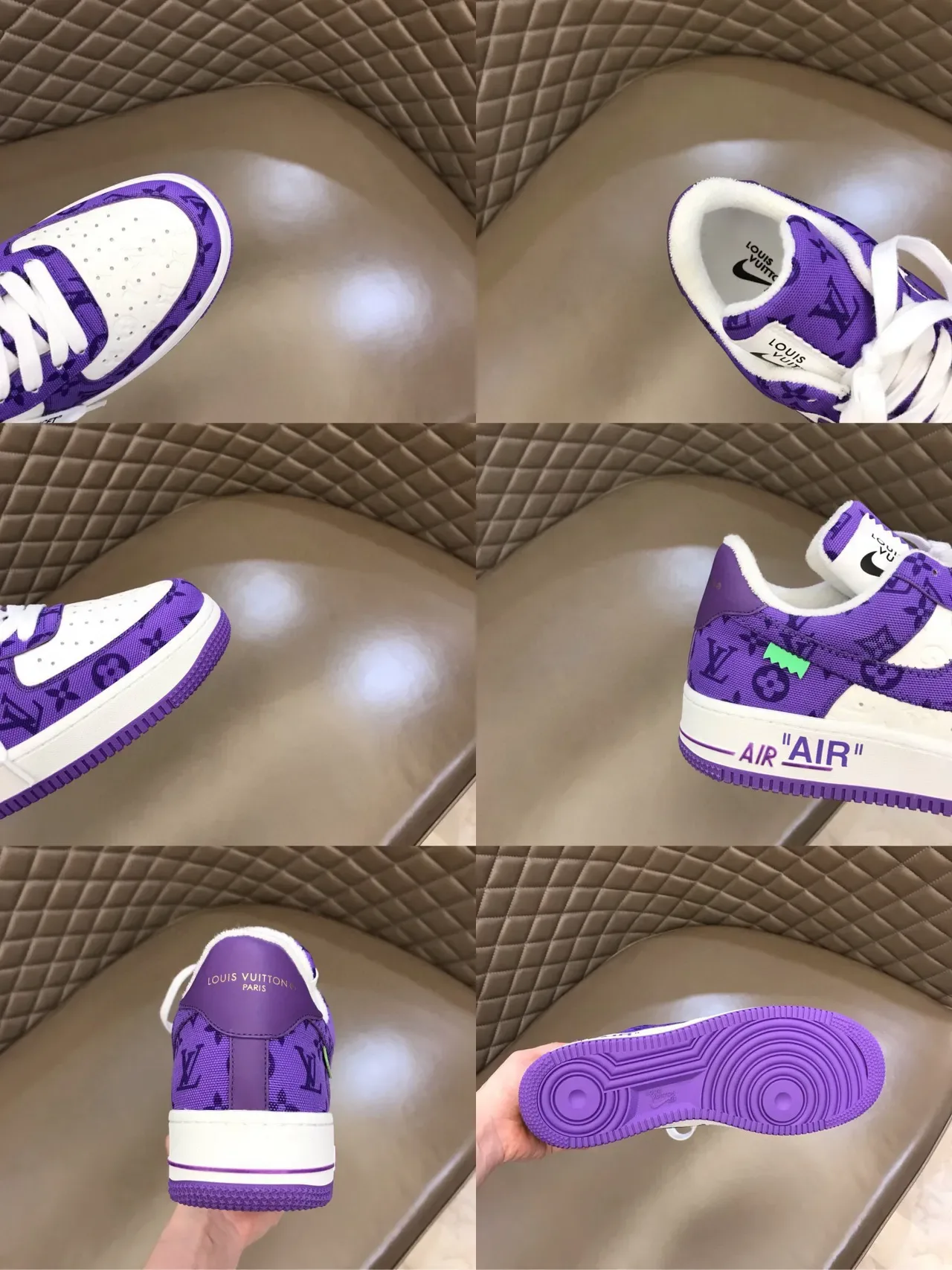 Nike Air Force 1 Purple Monogram Print Lifestyle Sneakers 3