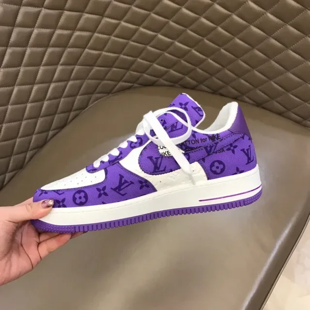 Nike Air Force 1 Purple Monogram Print Lifestyle Sneakers 4