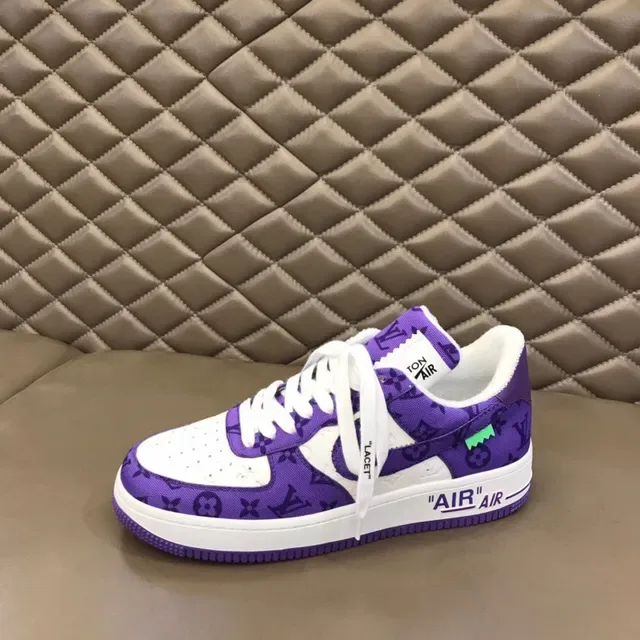 Nike Air Force 1 Purple Monogram Print Lifestyle Sneakers 6