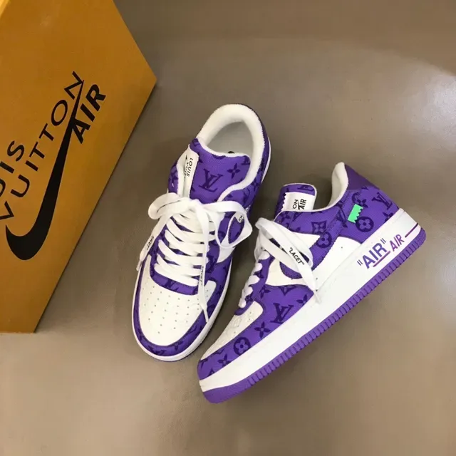 Nike Air Force 1 Purple Monogram Print Lifestyle Sneakers 8