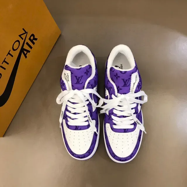 Nike Air Force 1 Purple Monogram Print Lifestyle Sneakers 9
