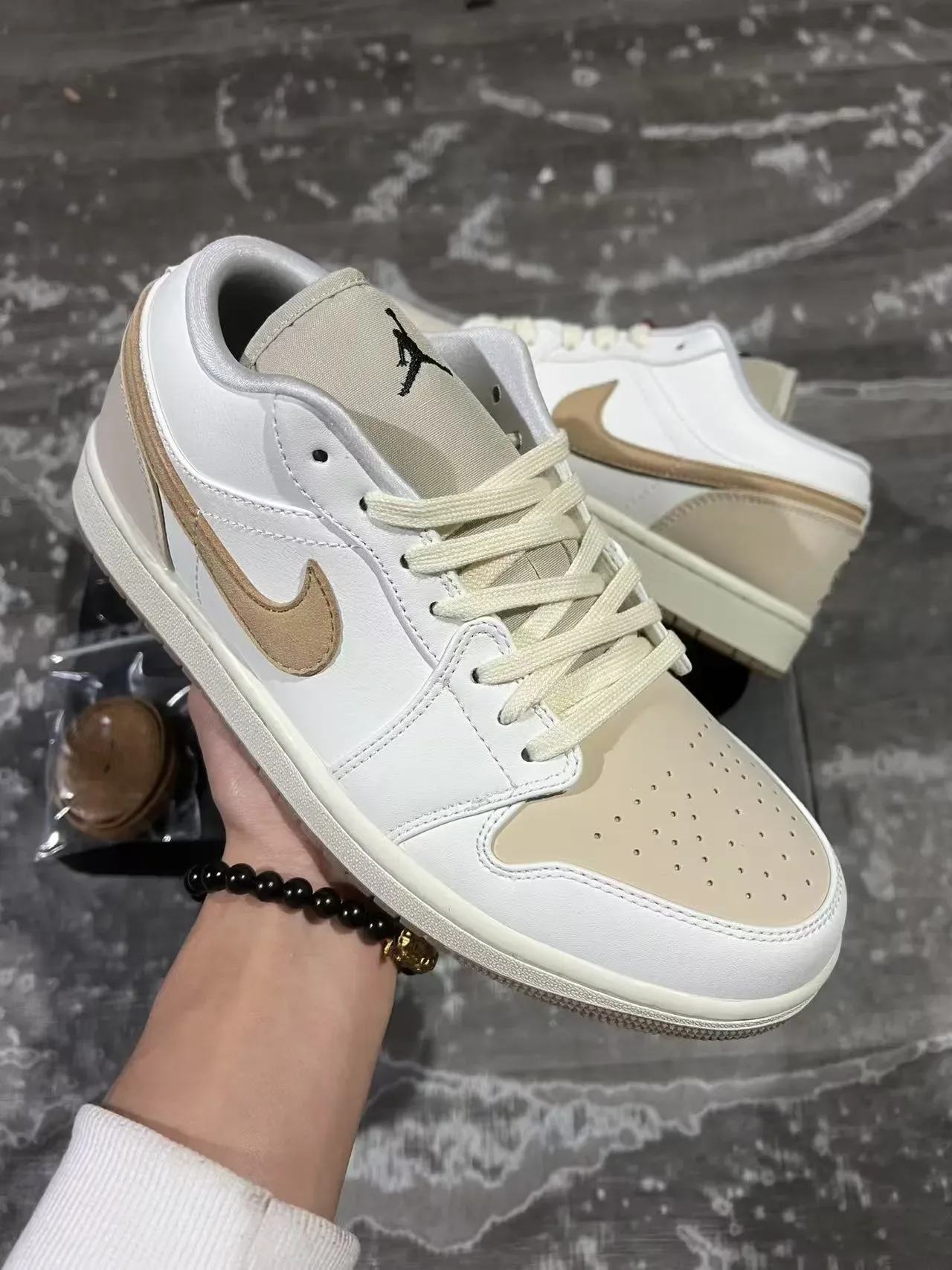 Nike Air Force 1 White and Beige Lifestyle Sneakers 2