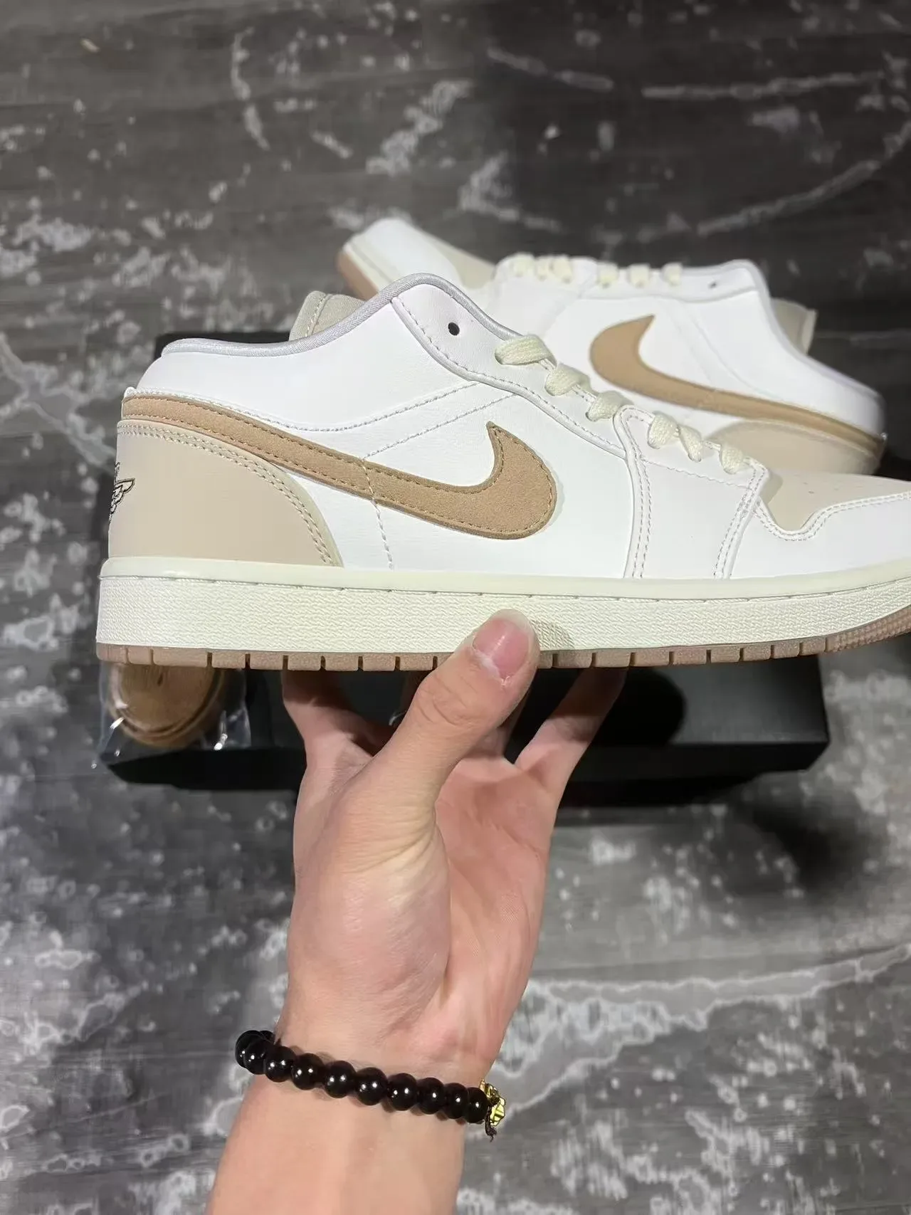 Nike Air Force 1 White and Beige Lifestyle Sneakers 7