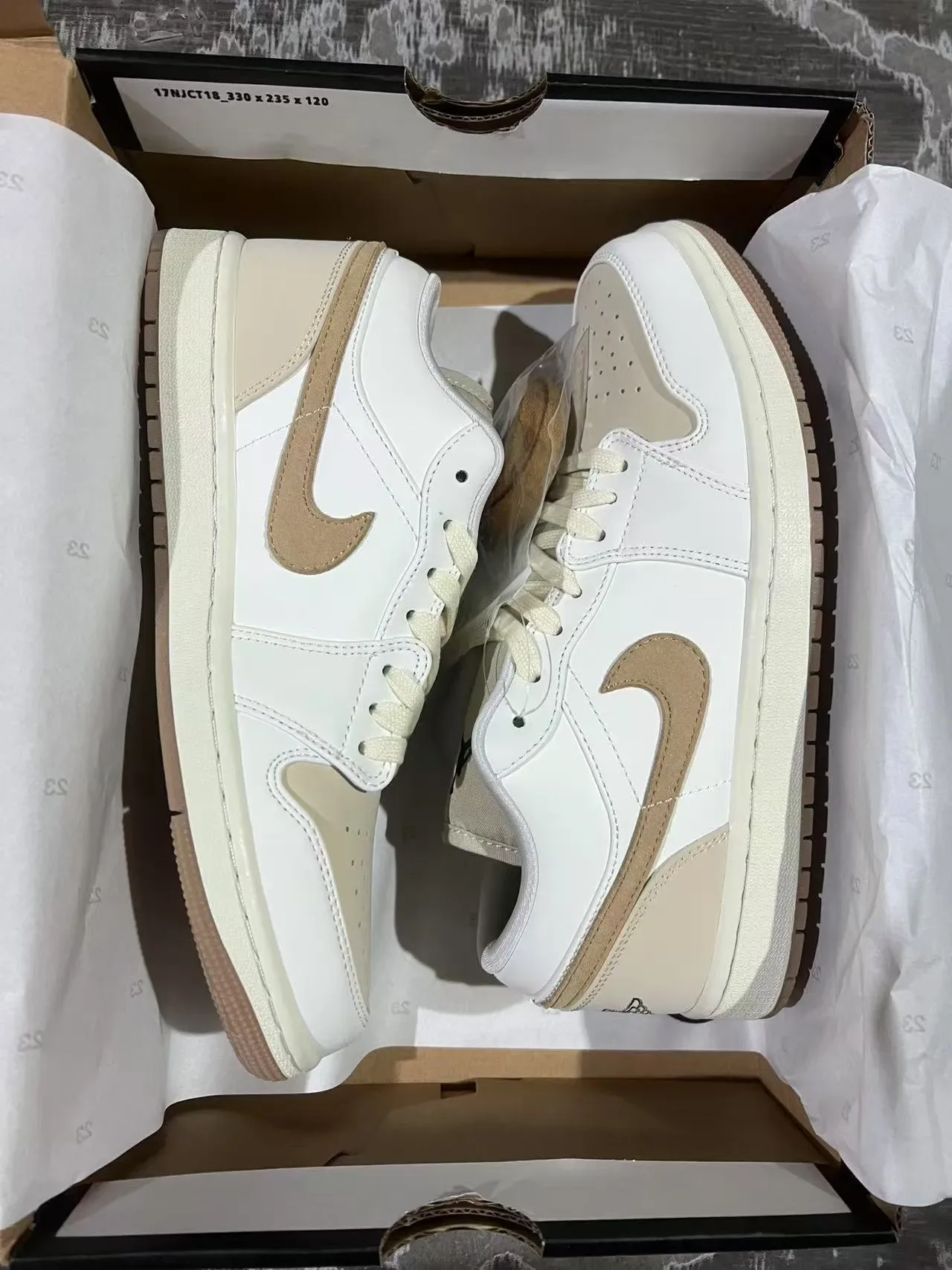 Nike Air Force 1 White and Beige Lifestyle Sneakers 10