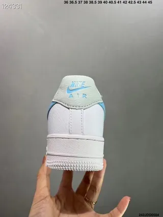 Nike Air Force 1 White and Light Blue Lifestyle Sneakers 2