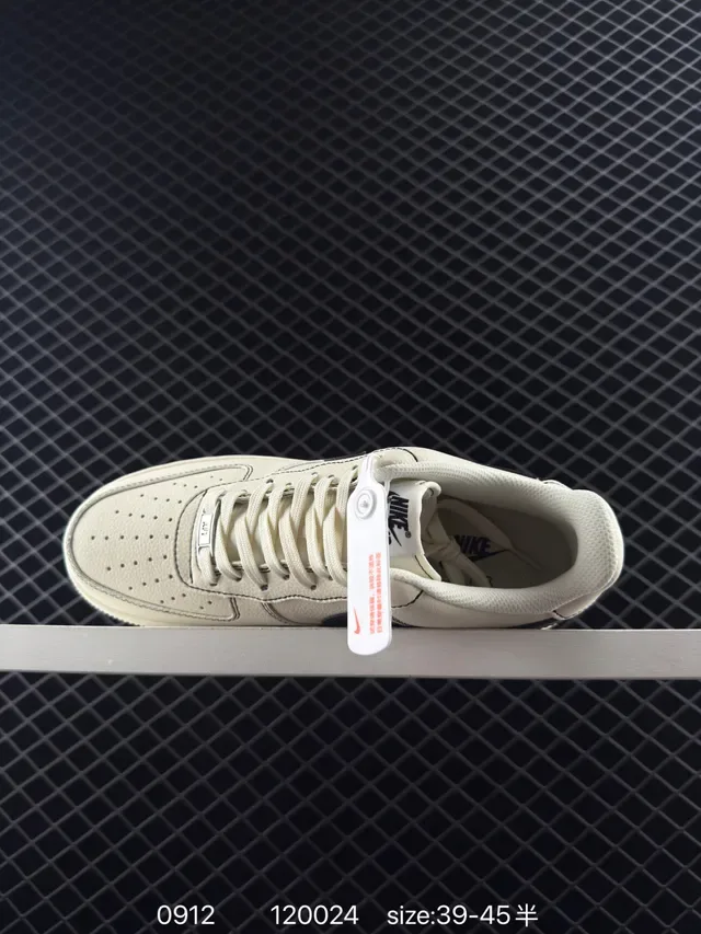Nike Air Force 1 White and Navy Blue Lifestyle Sneakers 4