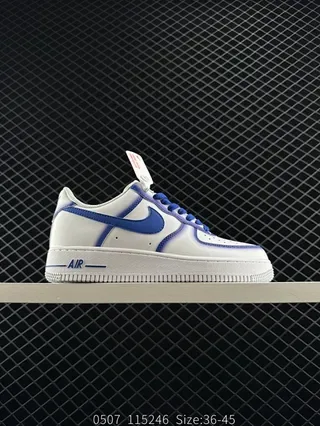 Nike Air Force 1 White and Royal Blue Lifestyle Sneakers 2