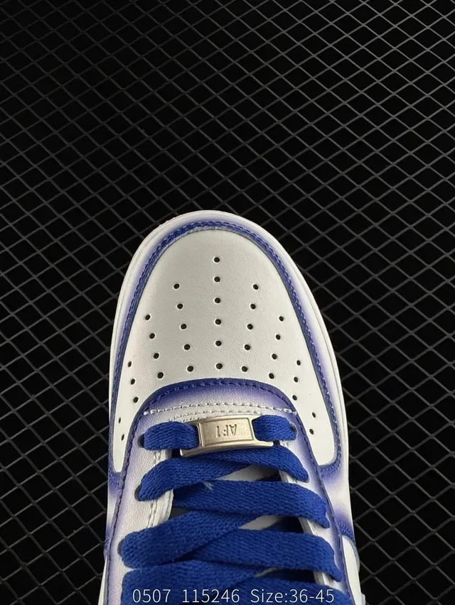 Nike Air Force 1 White and Royal Blue Lifestyle Sneakers 3