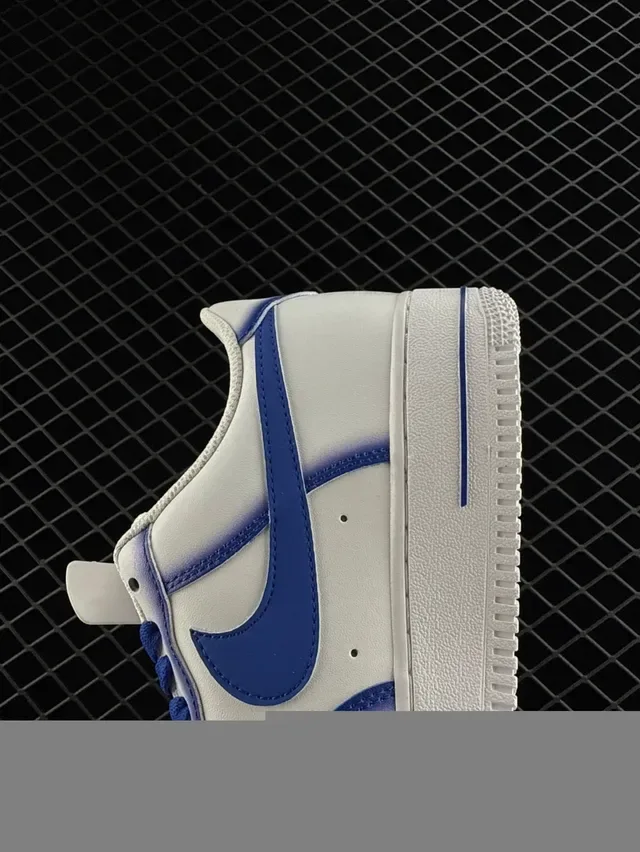 Nike Air Force 1 White and Royal Blue Lifestyle Sneakers 4
