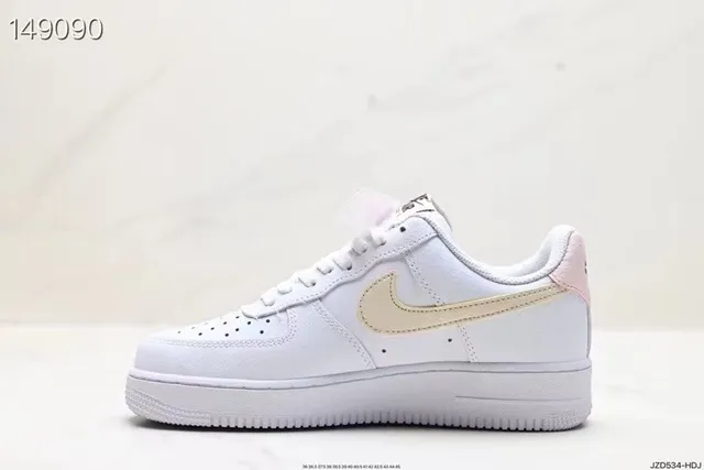 Nike Air Force 1 White Beige Pink Lifestyle Sneakers 4