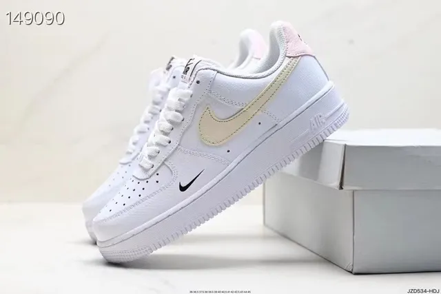 Nike Air Force 1 White Beige Pink Lifestyle Sneakers 9