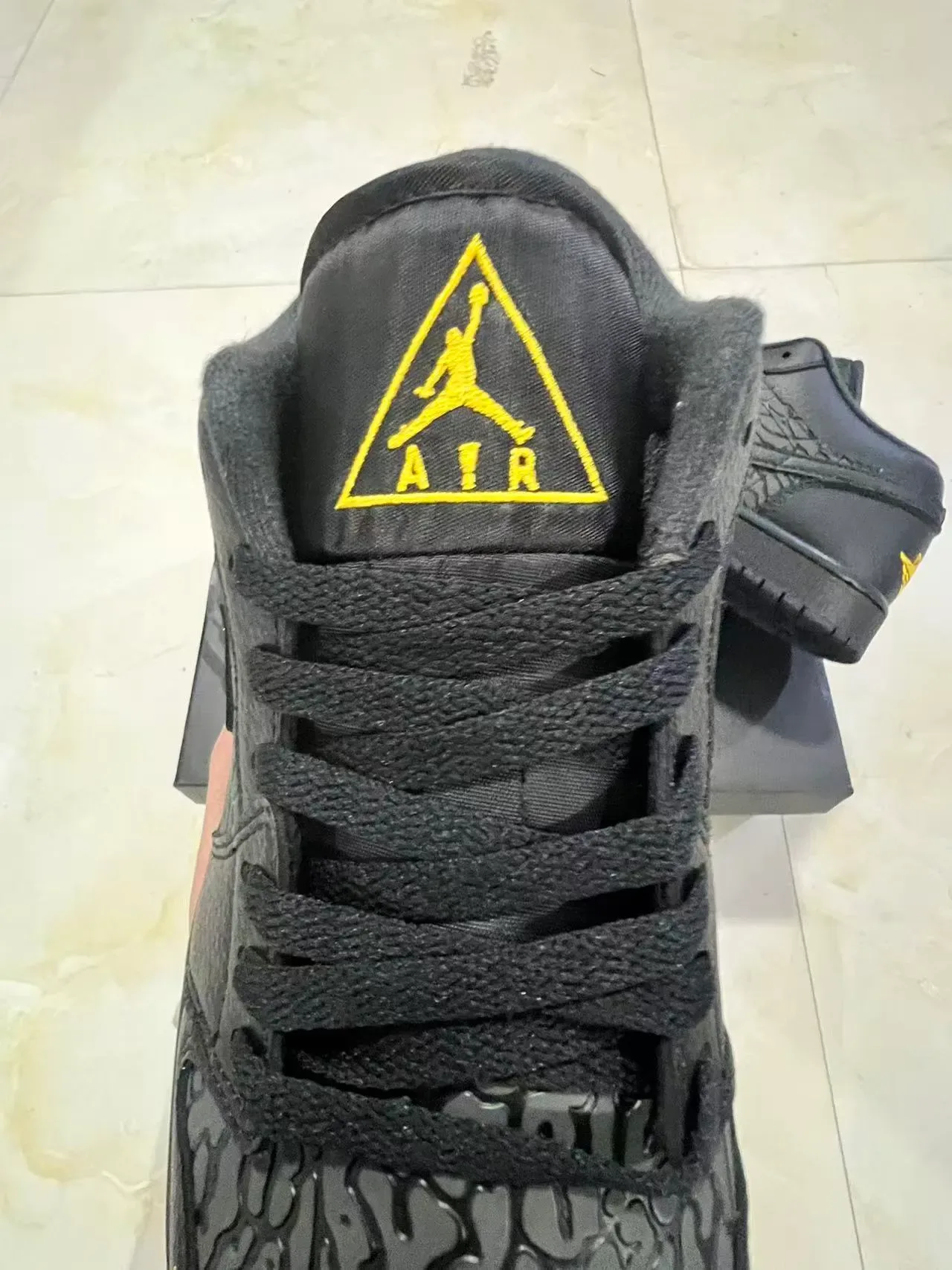 Nike Air Jordan 1 Low Black Elephant Print Lifestyle Sneakers 4