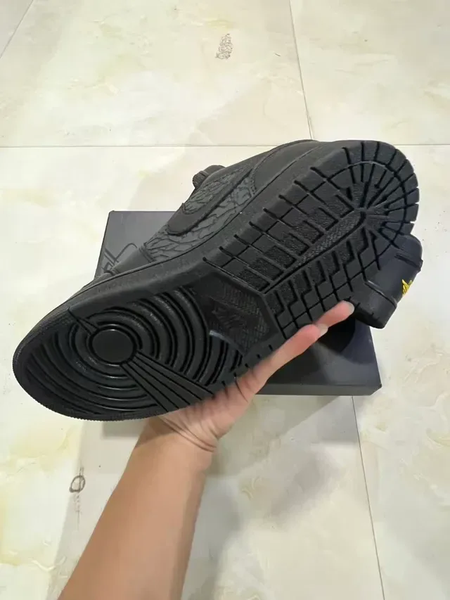 Nike Air Jordan 1 Low Black Elephant Print Lifestyle Sneakers 6