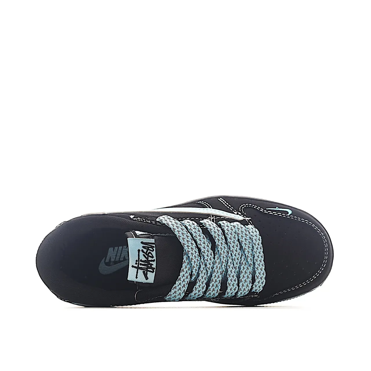 Nike Air Jordan 1 Low Black Light Blue Lifestyle Sneakers 15